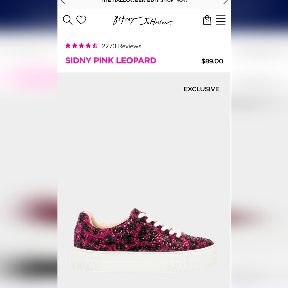 Betsey Johnson Pink Leo Sneakers Size 12